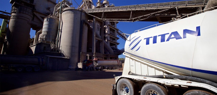 A ready-mix track leaving the plant A ready-mix track leaving the plant